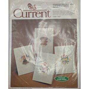 CURRENT Counted Cross Stitch Christmas Cards Kit Set 4 5x7 Holiday DMC 7145 1987